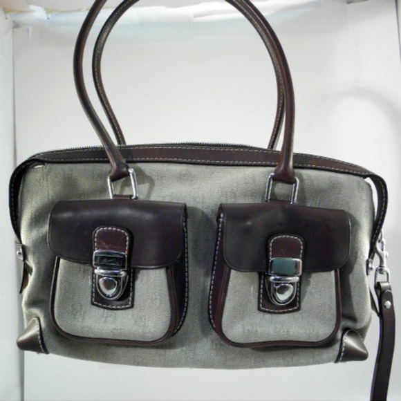 !!HOSTESS PICK!! Dooney & Bourke Beige and Dark Brown Satchel - Picture 1 of 7